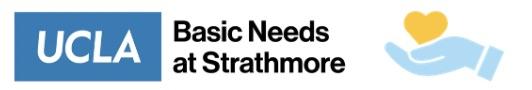Basic Needs at Strathmore Logo with hand holding heart